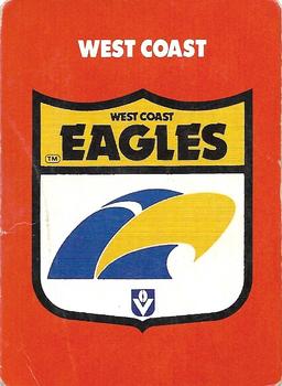 1989 Scanlens VFL #49 West Coast Emblem Front